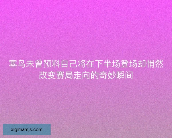塞鸟未曾预料自己将在下半场登场却悄然改变赛局走向的奇妙瞬间